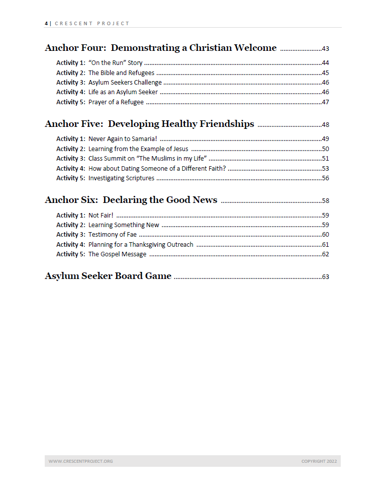 Anchors Youth Activities (Curriculum Download)